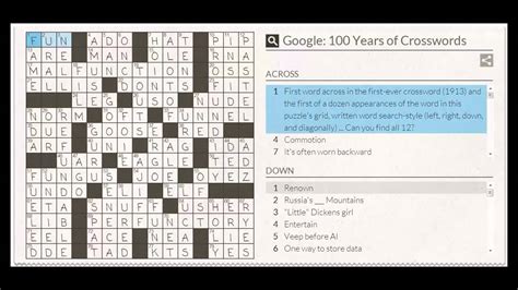 google crossword answer.